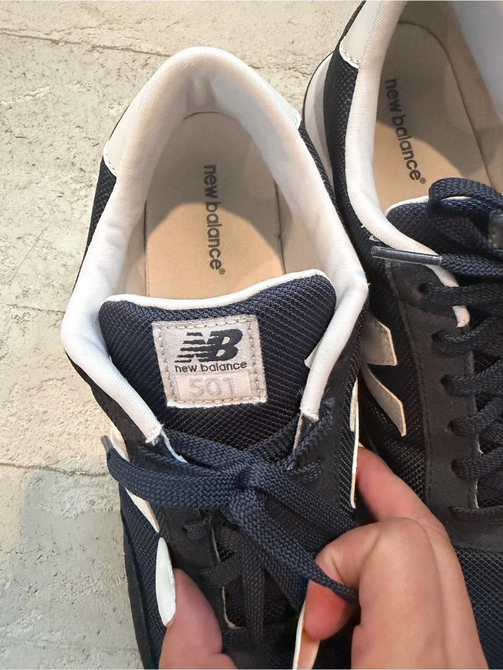 New Balance Men's Navy and White Retro Trainer Sneakers
